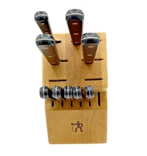 J.A. Henckels Knife Set International Ever Sharp Stainless 9 Knives & Wood Block