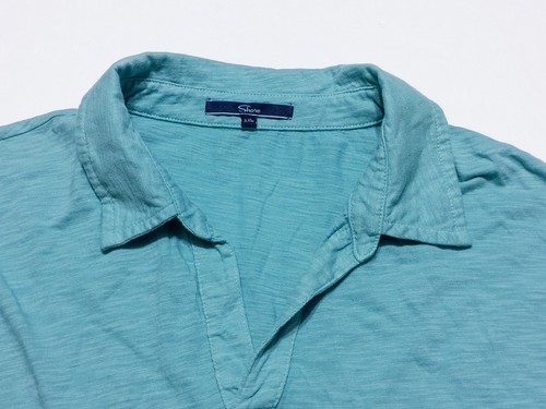 SHORE Brand Men's Buttonless Polo Shirt Teal Blue Green Made in USA XXL 2XL - Picture 3 of 10