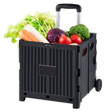 Folding Shopping Cart Foldable Utility Cart 80 Lbs Telescopic Handle New