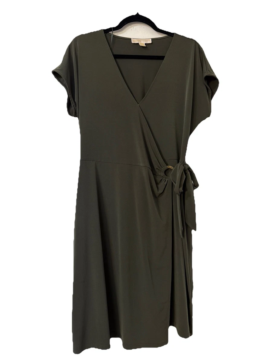 michael kors green wrap dress Hunter Green