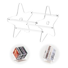 Acrylic Vinyl Record Storage Stand, Clear CD Organizer Vinyl Record Storage H...