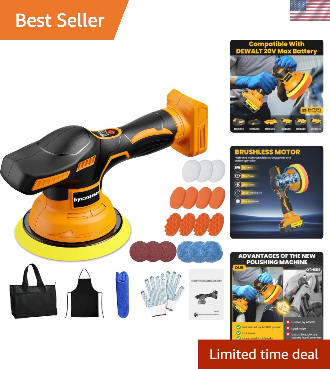 Cordless Buffer Polisher Kit For DEWALT 20V LI-ION Battery.6