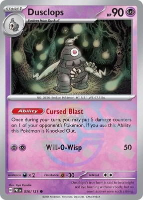 Dusclops (Master Ball Pattern) [SV: Prismatic Evolutions] 036/131 NM Holofoil