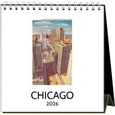 Found Image Press,  Chicago Nostalgic 2026 Easel Desk Calendar