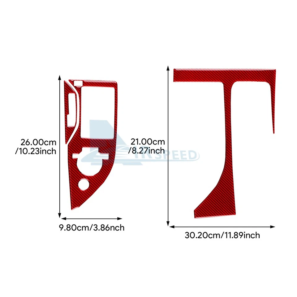 Cubierta de ajuste del panel de cambio de marchas fibra de carbono roja real para Lexus GS300 GS350 2012-19 Foto 2 de 4