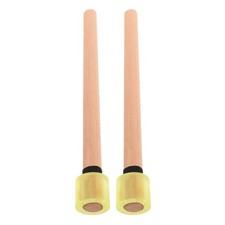 1 Pair Wooden Drumsticks with Rubber Tips - Quiet Bass Drum Mallets - Practice