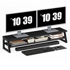 2-Tier Dual Monitor Stand Riser, 39 Inch Large Computer Monitor Stand for 2 M...