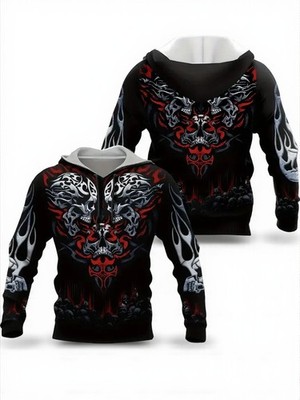 Skull Pattern 3D Print Hoodie Unisex S-5XL