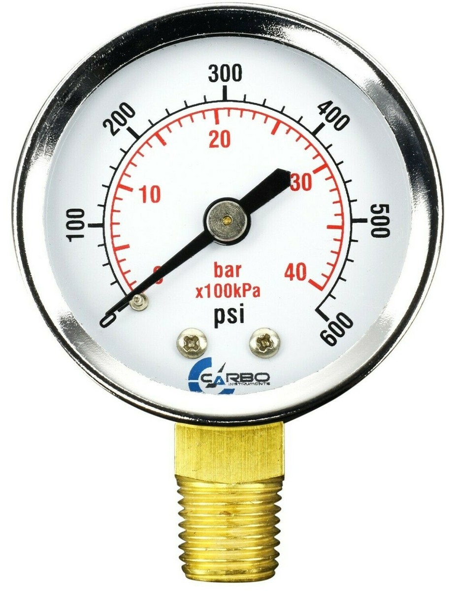 2-1/2" Dry Compound Vacuum & Pressure Gauge - Chrome, -30"Hg To +30 PSI, Side/Bottom Mount