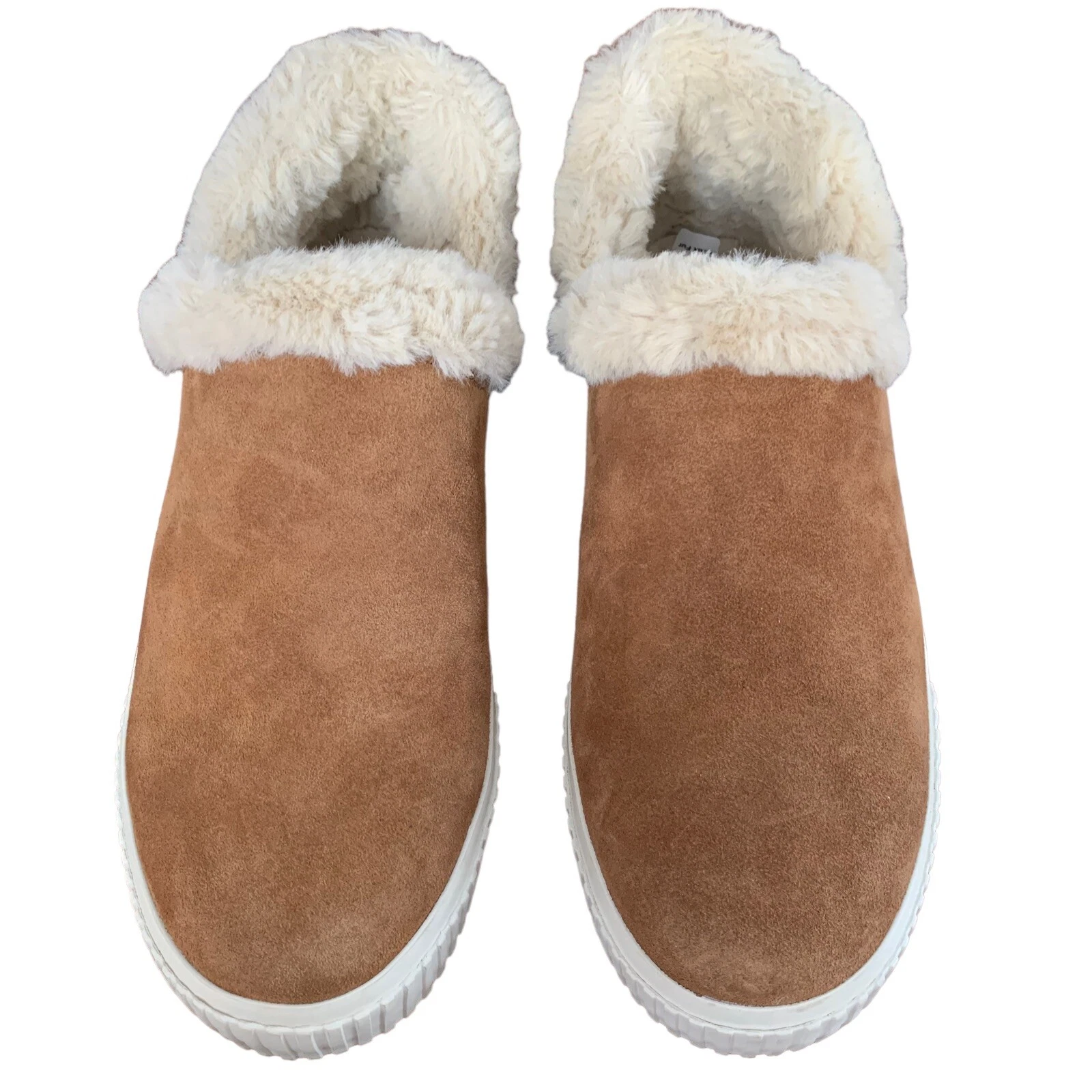 Scarpe slip on Timberland pelle scamosciata finiture in pelliccia sintetica donna taglia 9