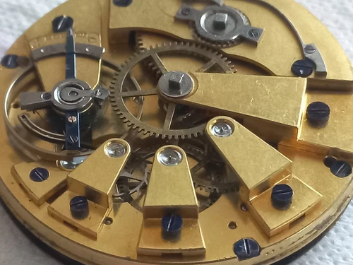 Antique Key wind French Pocket Watch Movement  Breguet Shock System.