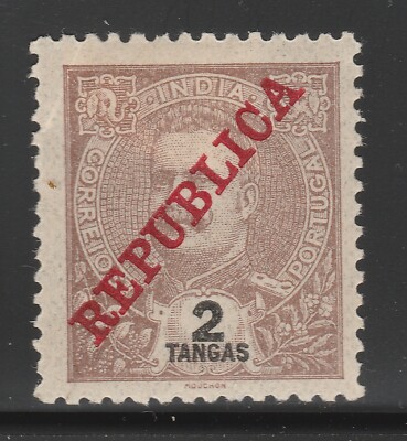 Portugal Kolonie INDIEN 1911 Republica 2T MH* Briefmarke A28P34F29212