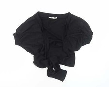 New Look Womens Black V-Neck Polyester Blend Shrug Size 6