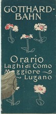 Depliant Orario battelli Laghi di Como Lugano Maggiore 1902  - Gotthard-Bahn  