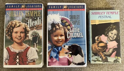 Shirley Temple VHS Movie Lot of 3, Heidi, Little Colonel, Early Year Films