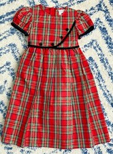 Vintage Ruth of Carolina Girls Plaid w/ Velvet Holiday Christmas Dress Sz 4 NEW