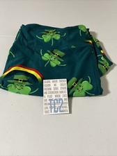 TC2 LuLaRoe Tall  Curvy 2 Leggings St. Patty  s Shamrocks  Rainbows New WO Tag
