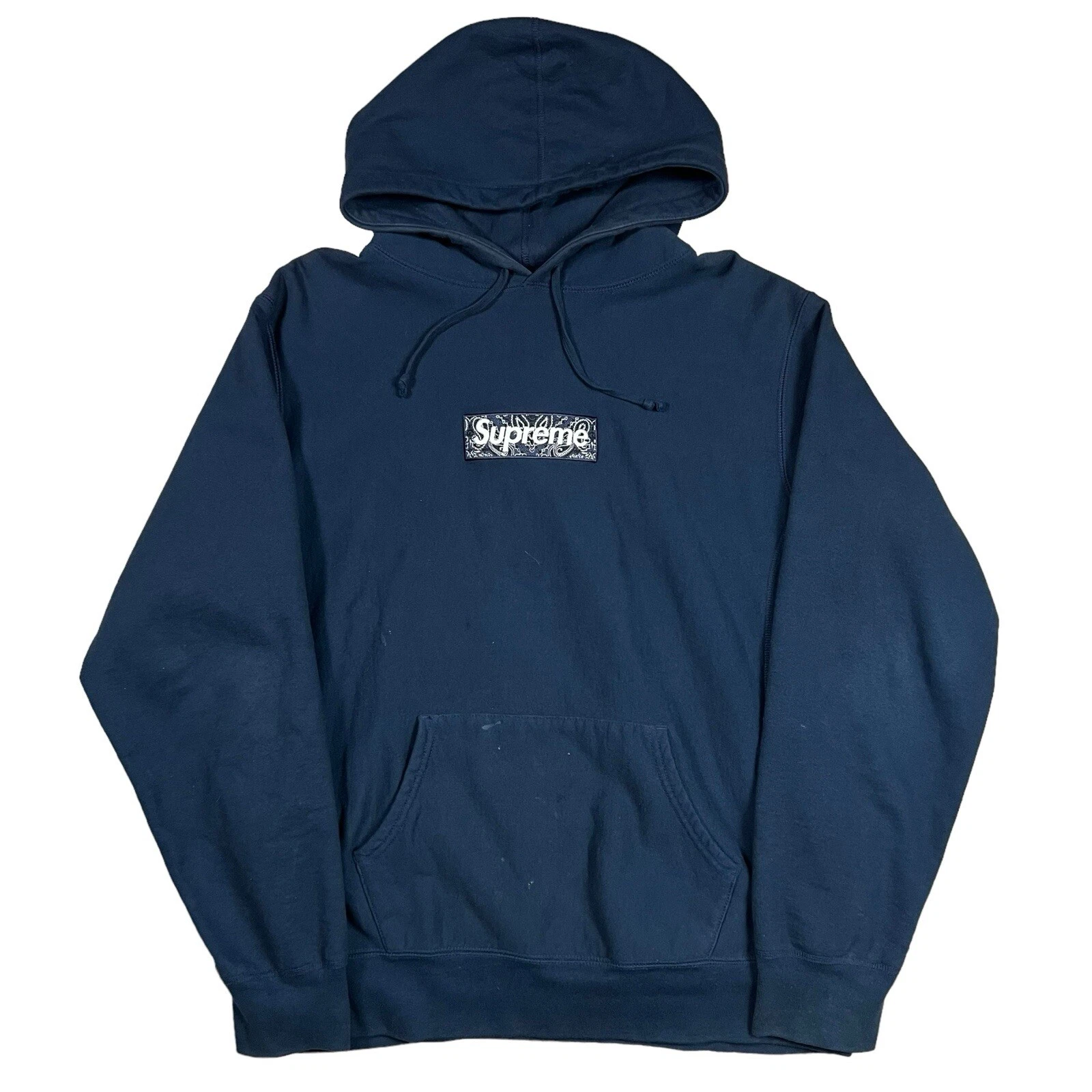 Sweat à capuche Supreme Bandana Box Logo bleu marine FW19 taille XL