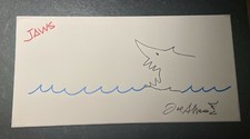 * JOE ALVES * signed 10x20 canvas sketch * JAWS * SHARK DESIGNER * PROOF * 2
