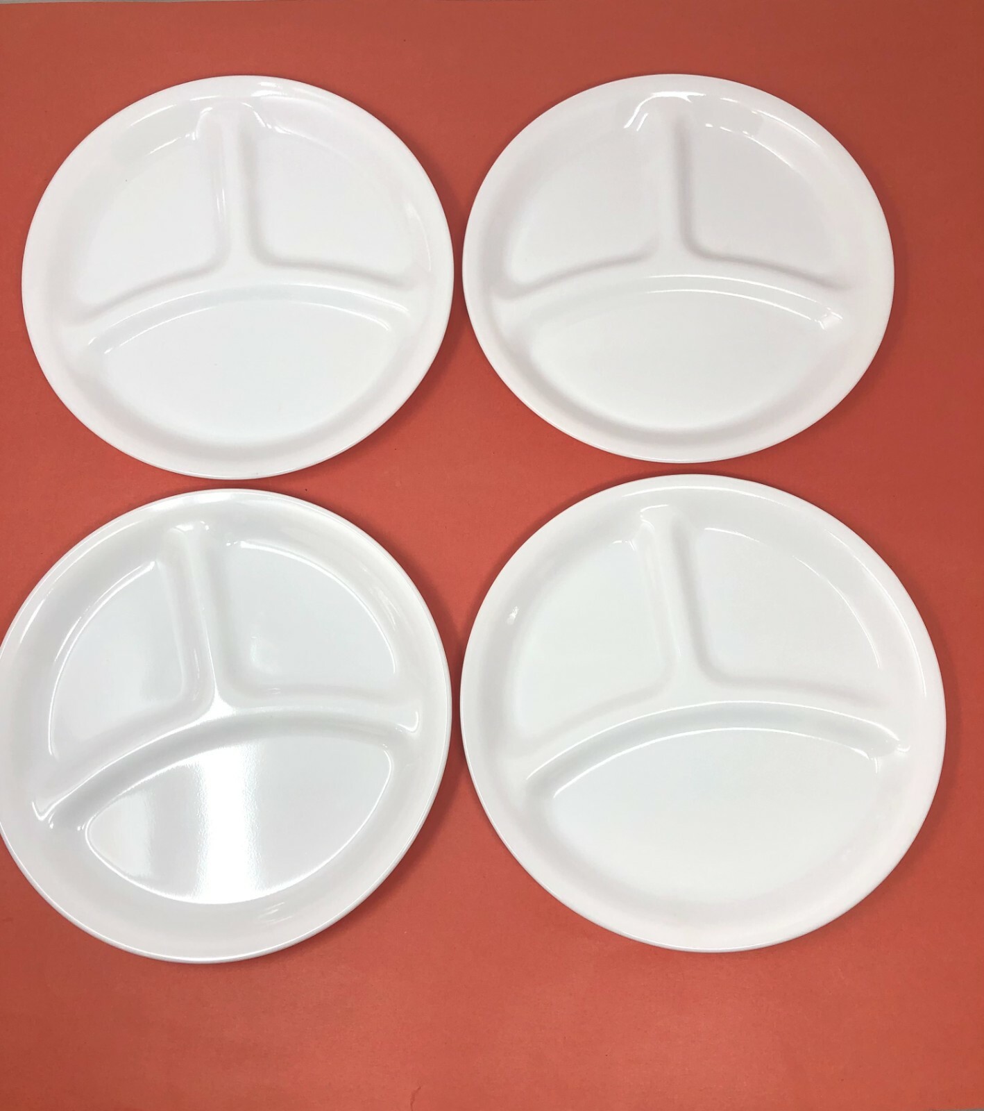 Corelle Winter Frost White 8.5" Divided Grill Dinner Plates 3 Section