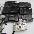 Lot of Seven 35mm Point & Shoot Film Cameras For Parts/Repair Only Kodak Minolta