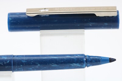 Vintage BIC Metal Point Blue Marble Fibre-Tip Pen, CT UK