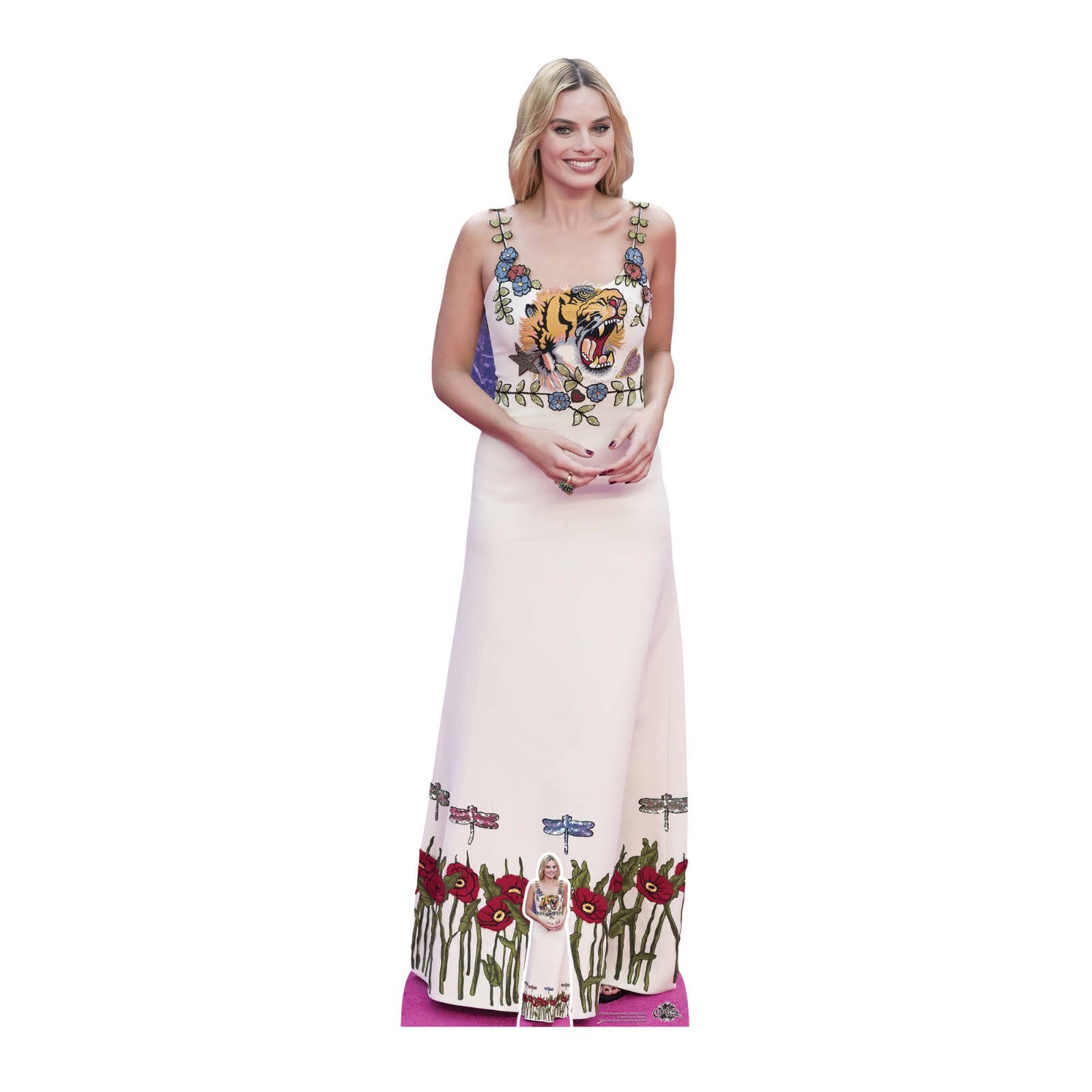 Margot Robbie Actor Lifesize Cardboard Cutout with Free Mini Standee Tiger Dress