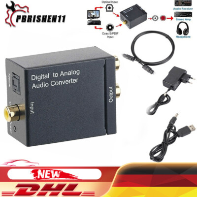 Koaxial Toslink Digital zu Analog Audio Wandler Konverter RCA Adapter USB Kabel