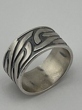 Vintage Band Handmade Sterling Silver 925 Ring Size 7