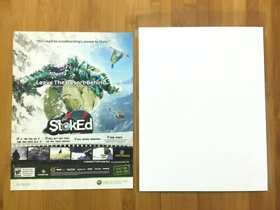貴重 ポスター　短冊　Xbox360　ストークト　Stoked Stoked Xbox 360 2009 Vintage Print Ad/Poster Official