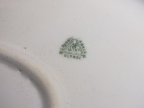 Grand plat ovale en porcelaine de Limoges décor aux barbeaux Martin Charles 40cm - Imagen 5 de 7