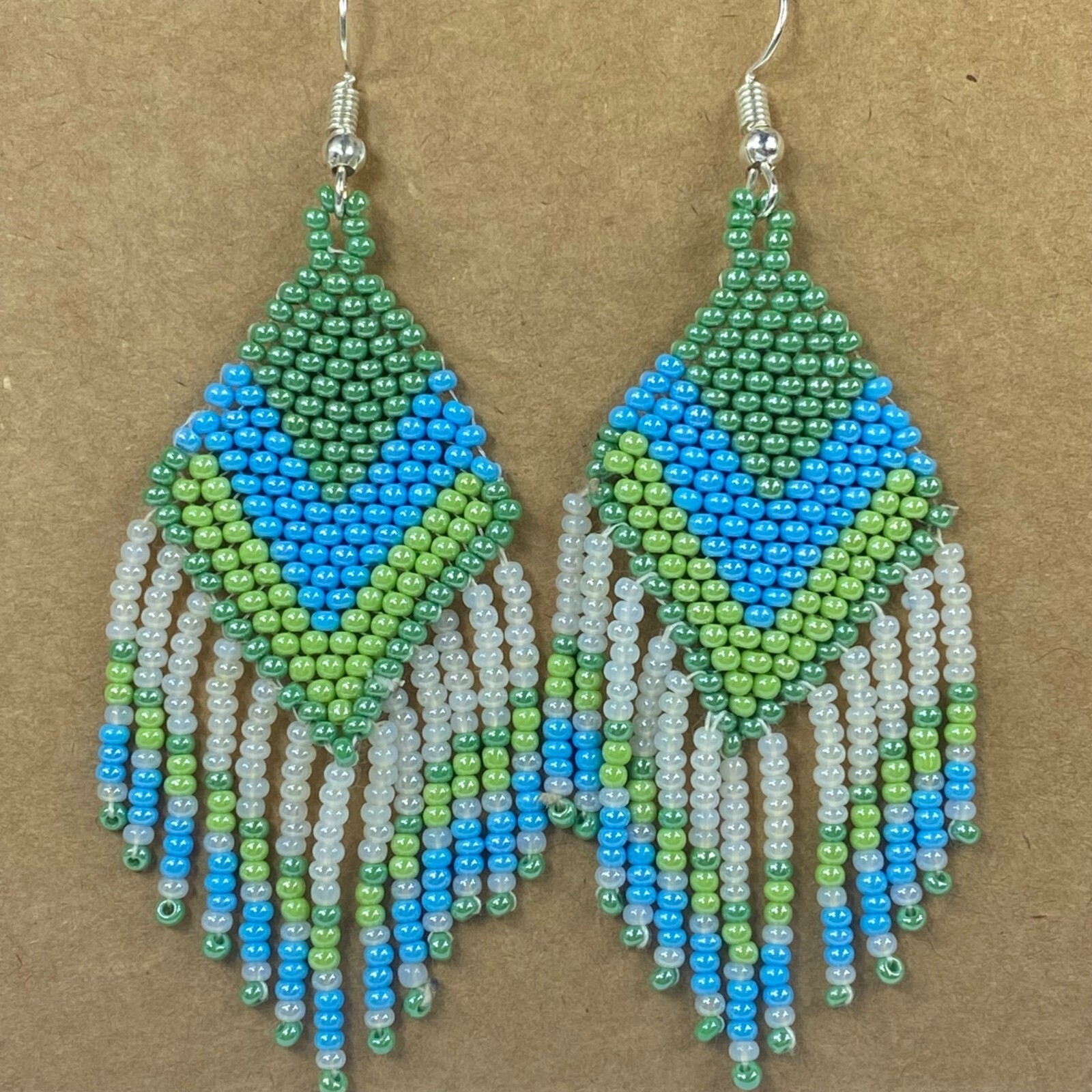 Dangle Drop Beaded Multicolor Earrings Pierced Ho… - image 1