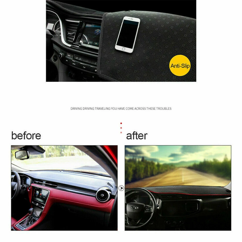 1x For Infiniti QX60 JX35 2014-20 black Non-slip Dash Board Mat Dashboard Carpet Foto 4 de 4