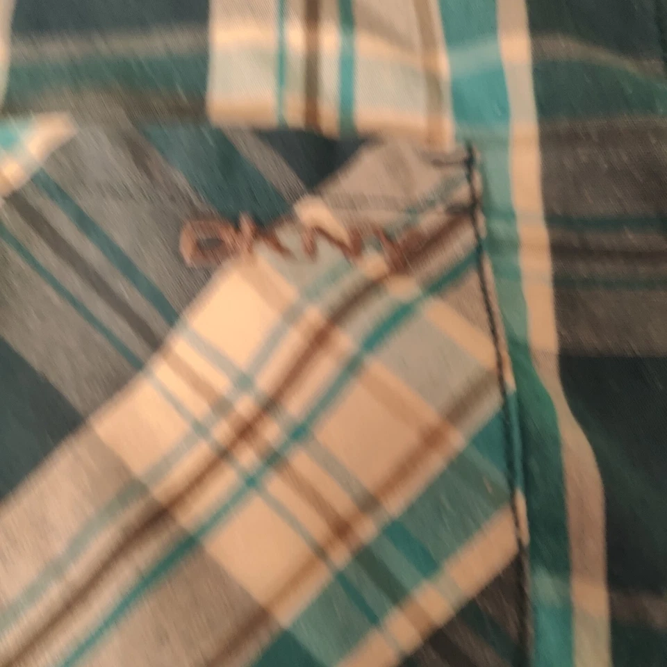 Camisa DKNY Azul a Cuadros con Mangas Enrollables Niños Grande Foto 4 de 4