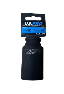 30MM HUB SOCKET DEEP IMPACT SOCKET 1/2 dr 12pt CR-MO 12 POINT AXLE NUT US PRO