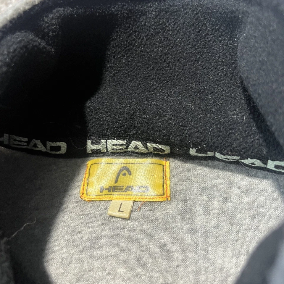Pullover vintage Y2k Head ropa de surf polar 1/4 cremallera gris logotipo grande patín holgado L Foto 4 de 4
