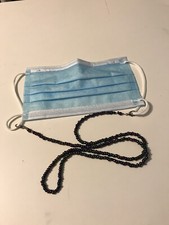 Iridescent Glass Beaded face mask chain necklace holder lanyard, 28 Inches Long