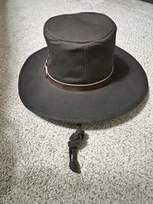 Vintage Dorfman Pacific Co. Mens Hat Outback Brown Waxed Canvas Cotton-Size M