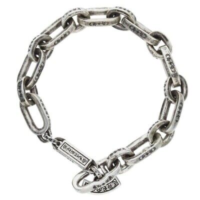 Authentic CHROME HEARTS PAPER E CHAIN Silver Bracelet 7inch Authentic CHROME HEARTS PAPER E CHAIN Silver Bracelet 7inch