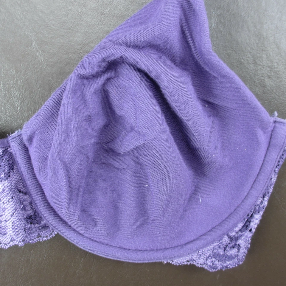 Sujetador Vanity Fair Talla 34D Púrpura Encaje Con Aros Cierre Ajustable Espalda Foto 4 de 4