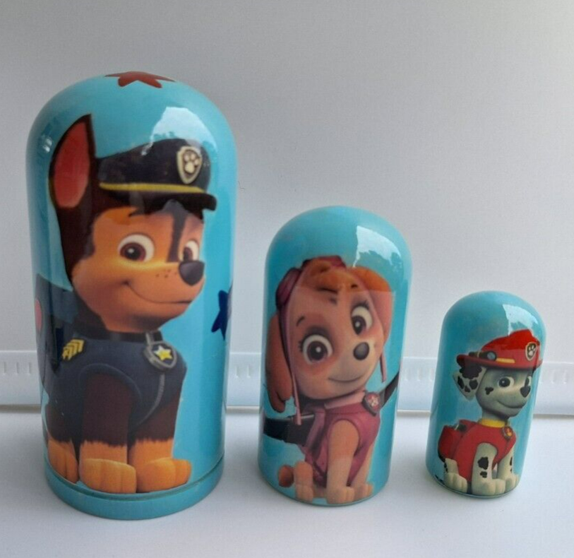 PAW Patrol Wooden Nesting Dolls 4', Pcs Toy, Great Gift for a