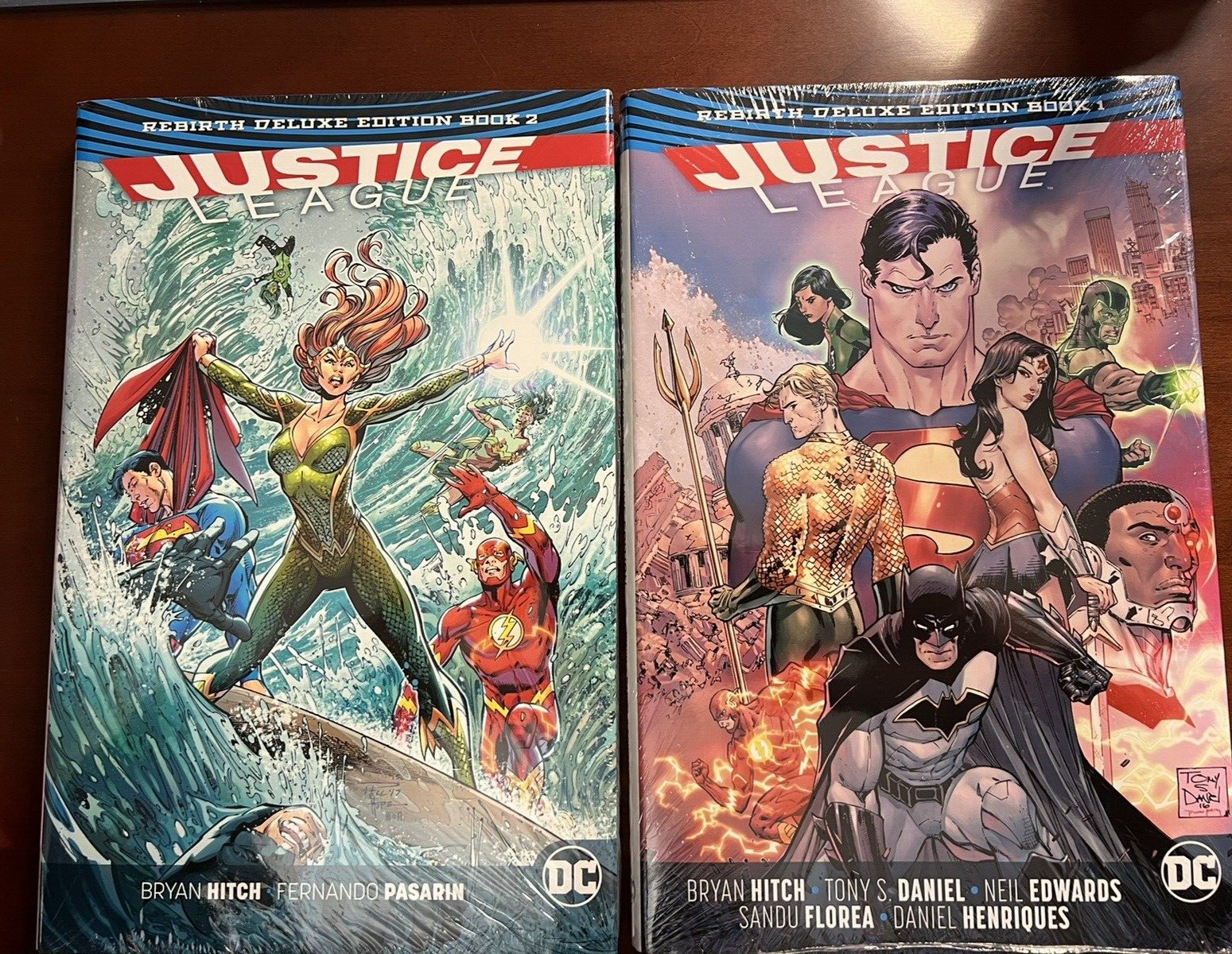 Justice League: Rebirth Deluxe Edition Book 1 & Book 2 Hardcovers Sealed New NM