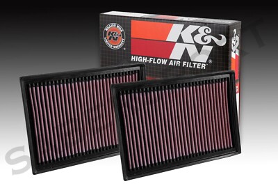 Two K&N 33-5039 Hi-Flow Air Intake Filters for 2014-2019 Mercedes AMG GT 4.0L V8