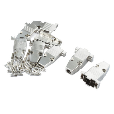 5 Stück Metall Gehäuse Schutz Haube silber für D Sub DB9 Anschluss