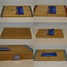 Large 3cm Thick Stay Put Non Slip Bamboo Chopping Board With Silicone Edges 