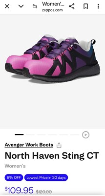 (取寄) アベンジャー ワークブーツ レディース ノース ヘブン スティング Ct Avenger Work Boots women Avenger Work Boots North Haven Sting CT Blue/Pink Avenger Work Sneaker Boots North Haven Sting CT Women's 8 Medium