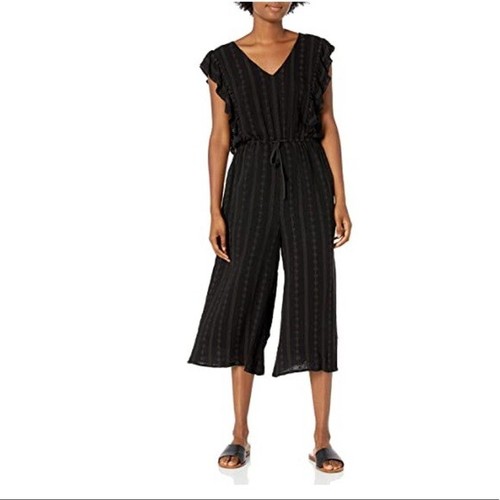 NWT Women Jack By BB Dakota Seeing Thread Embroidered Jumpsuit Black XS