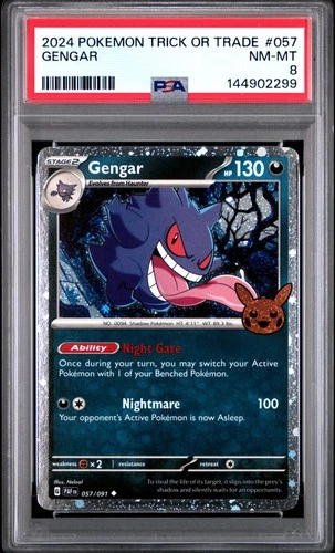 2024 POKEMON TRICK OR TRADE #057 GENGAR PSA 8