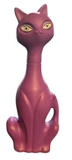 Vintage Fantasti Purple Cat Bubble Bath Blow Mold Plastic Bottle 12in New Sealed