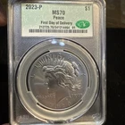 2023 P $1 Silver Peace Dollar CAC MS70 First Day of Delivery ~~ PRISTINE